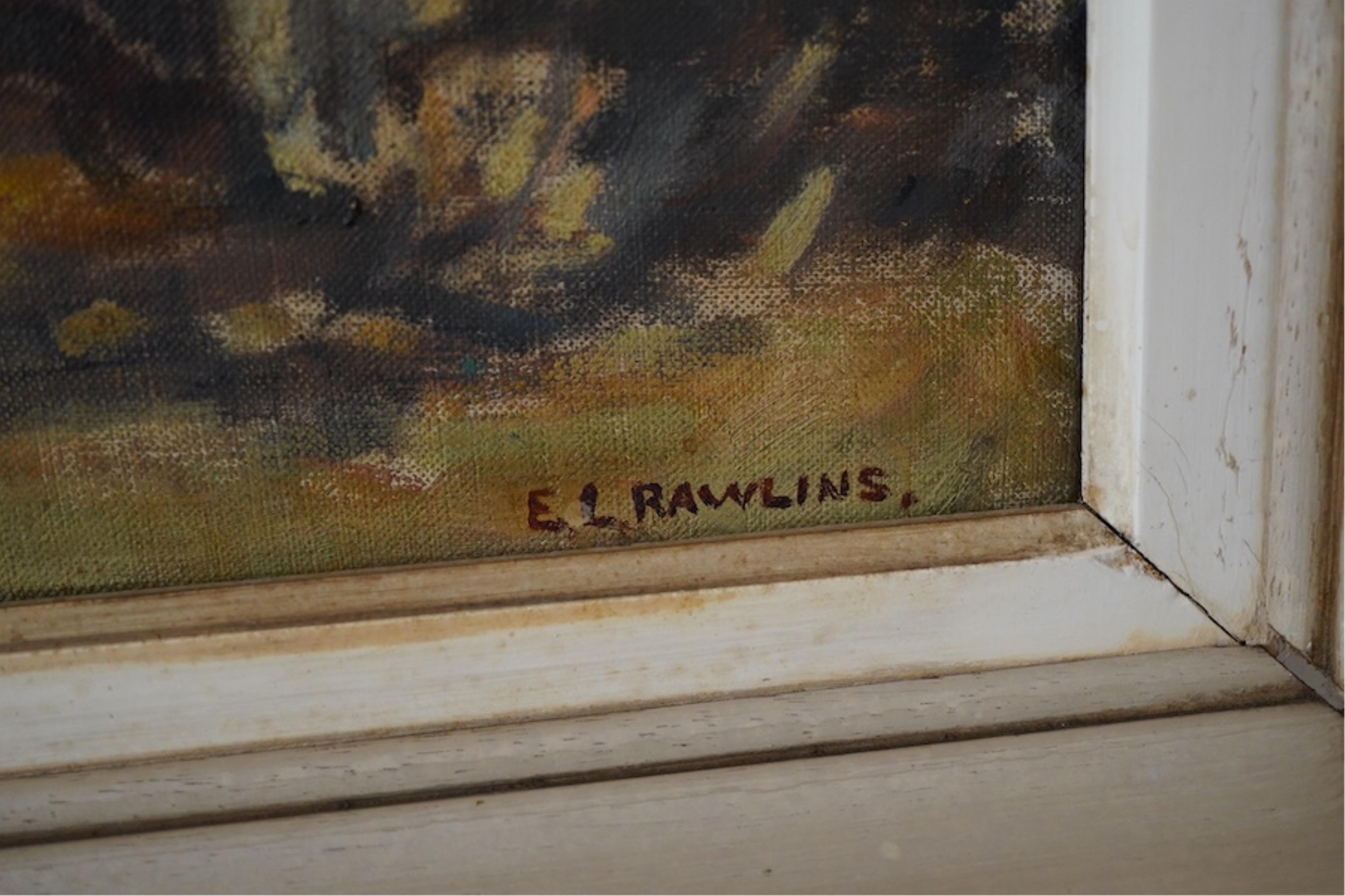 Ethel Louise Rawlins (Ditchling / Slade school, fl. 1900-1940), ‘The Mount, Ditchling’, signed, inscribed verso, local interest oil on canvas, 49 x 59cm